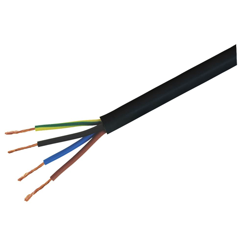 4mm 4 core flexible copper cable, cut end showing four fine-stranded conductors