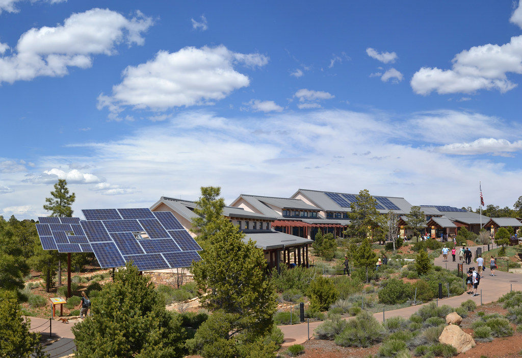Ground-mounted solar panel array